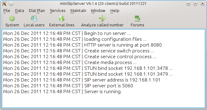 MSS main windows on Kubuntu