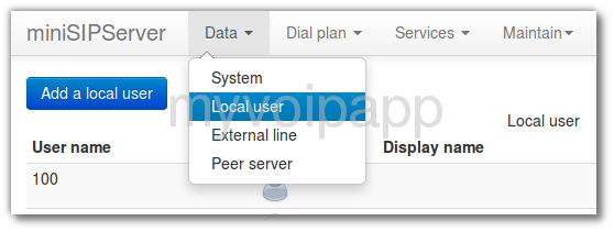 web UI of local MSS