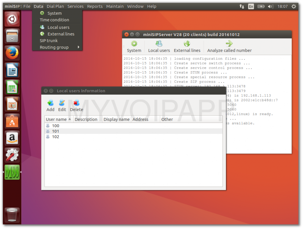 miniSIPServer on Ubuntu 16.10