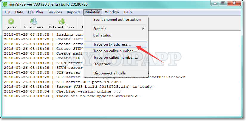 Trace on IP address