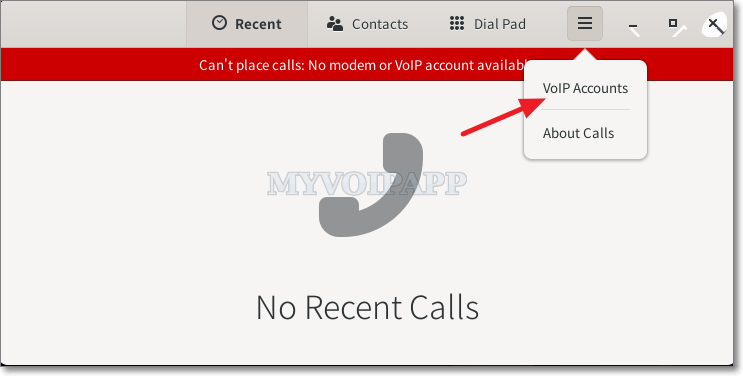 Gnome calls main window