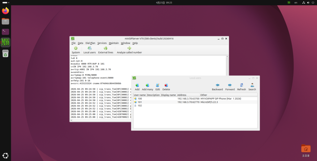 Run miniSIPServer on Ubuntu 26.04