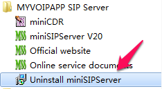 卸载 miniSIPServer