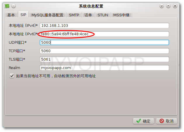 系统配置中的IPv6本机地址