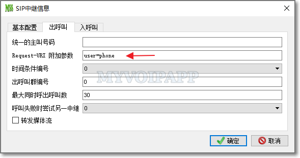 Request-URI 附加参数配置