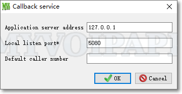 Call back service configuration