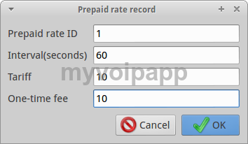 prepaid rate configuration