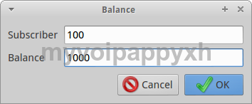 subscriber balance configuration