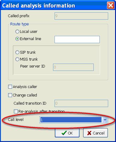 call level configuration