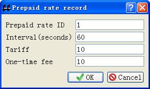 prepaid rate dialog