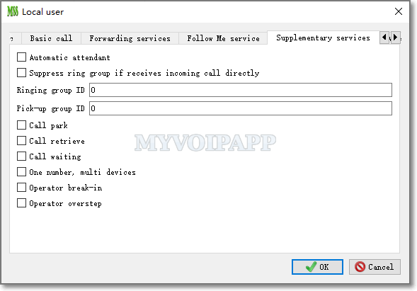 local user supplementary configuration