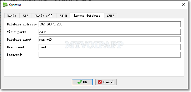 Remote database window