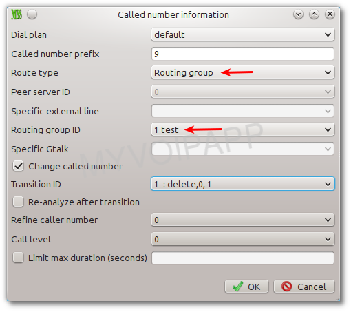 dial plan to route calls to routing-group