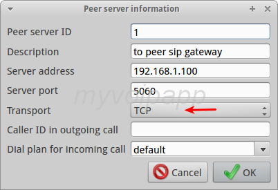 Peer server using TCP transport
